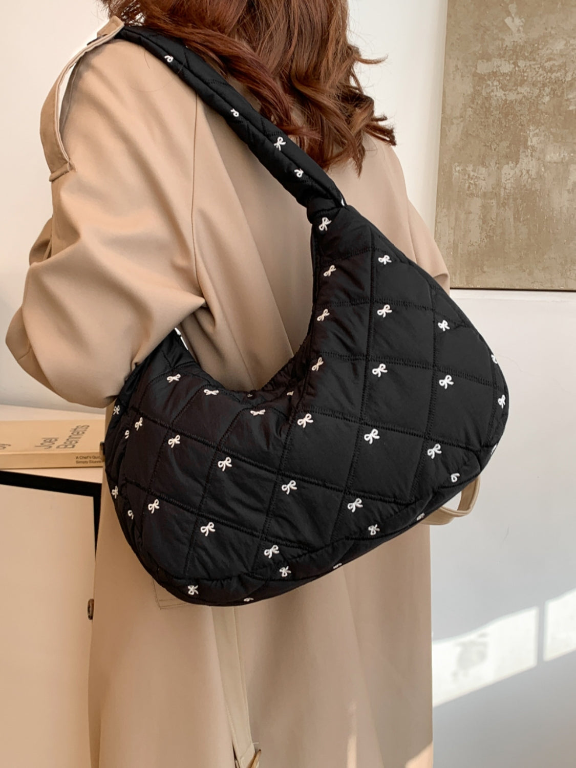 Bow Polyester Shoulder Bag