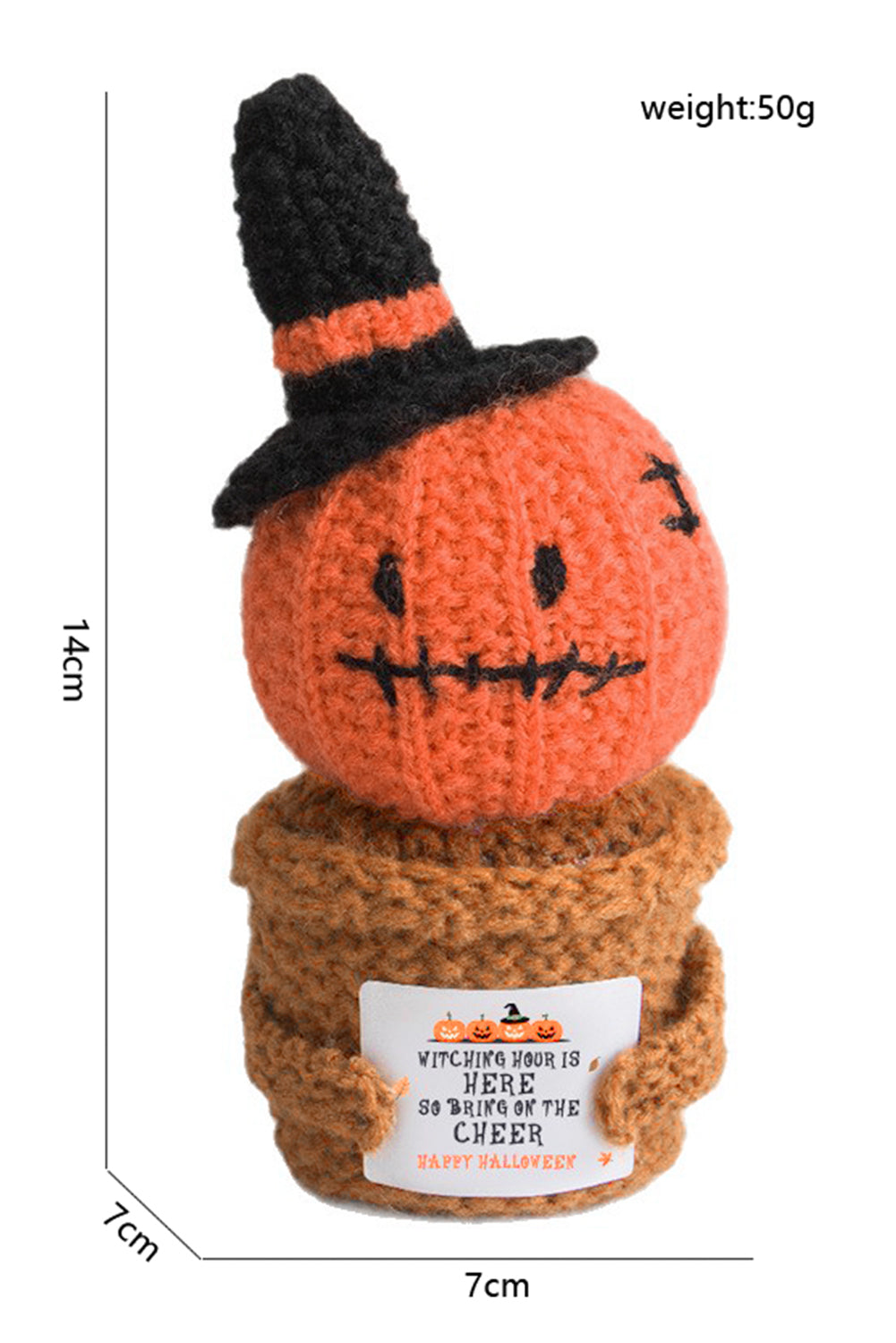 Carrot Cute Halloween Crochet Pumpkin Potted Doll Decor Carrot ONE SIZE 100%Cotton 37085814d81dfb73
