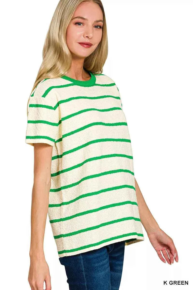 Zenana Textured Striped Crew Neck T-Shirt 3712c3f277da4a959d808c4451ba2f98-Max-Origin