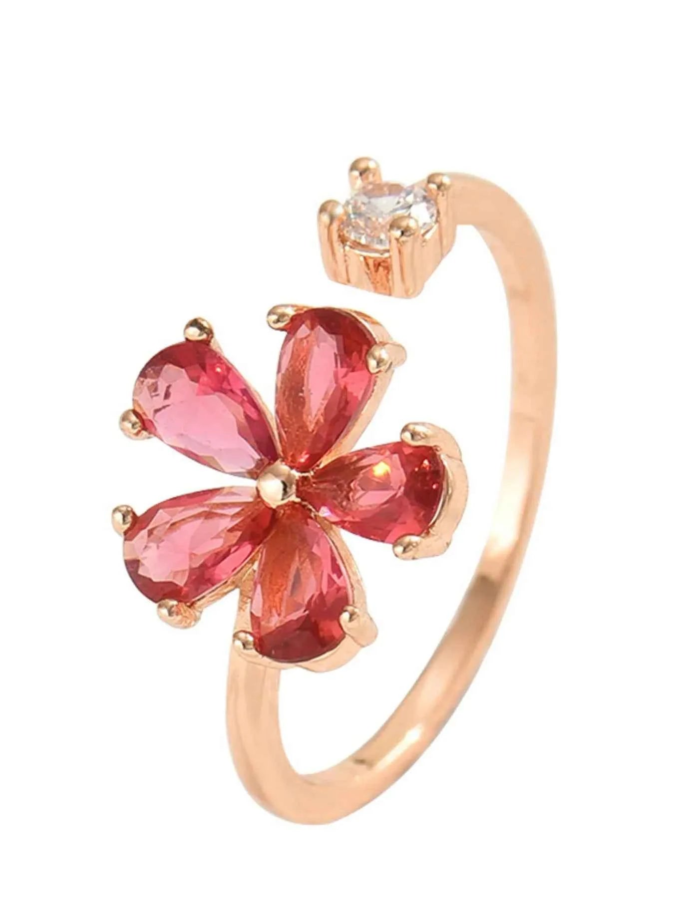 18K Gold-Plated Stainless Steel Zircon Flower Ring 3714cbff-b35a-40de-bf8a-40221a8b3109-Max-Origin