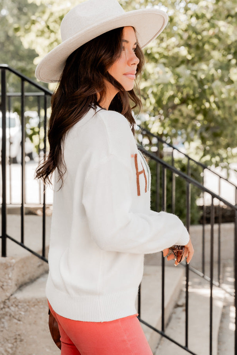 White Thankful Ivory Embroidered Sweater 372787b6ab5ff9af