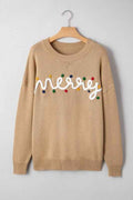 Christmas Merry Dot Dolman Sleeve Sweater Smoke Gray 37425be0-6dad-4c20-aff3-6c31d0d836d4