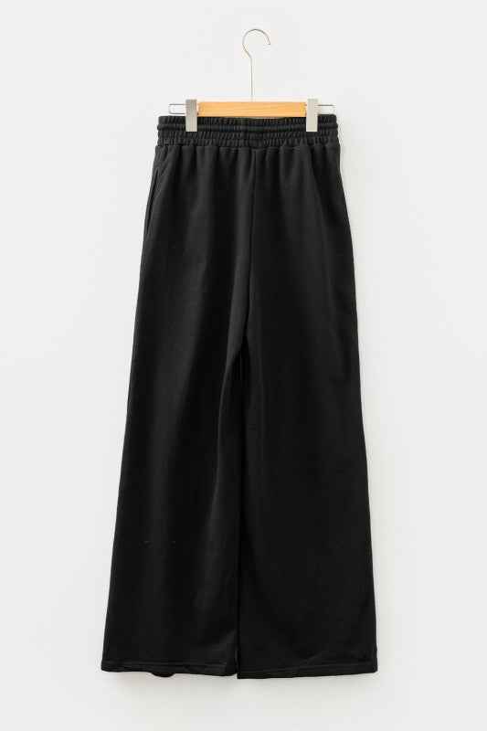Solid Seam Drawstring Wide Leg Sweatpants 374f7966-3ad6-4e6b-a901-5b595c4e1372