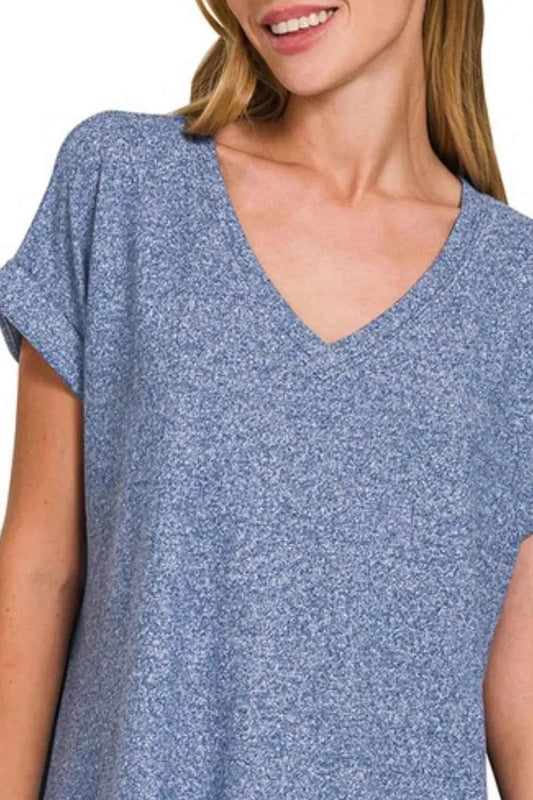 Soft Melange Hacci V-neck Tee 375515e5-107b-4b30-a829-b6284530cd23-Max-Origin