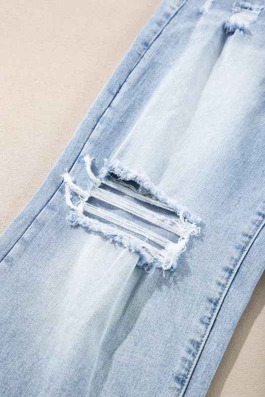 Saige Wash Distressed Straight Jeans 37870fb6-0317-498d-b5ed-2ff3b862a311
