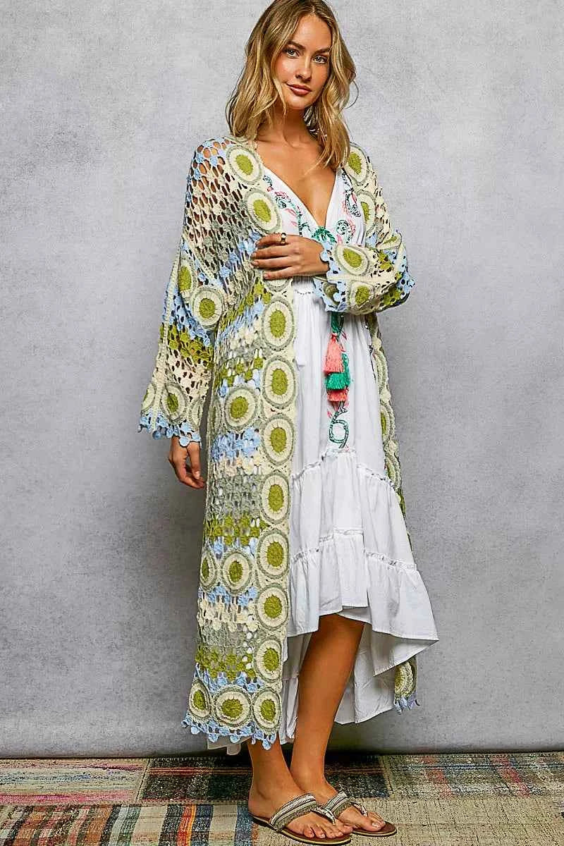 POL Scalloped Edge Open Front Crochet Cardigan with Colorful Stripe Pattern 378e4387-5edb-4460-a560-c0a0159e6249-Max-Origin