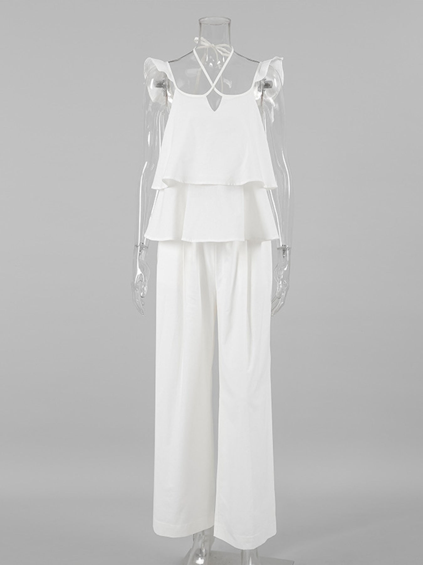 Layered Ruffled Cami and Pants Set 378eed0969fd4715972b401728f80013-Max