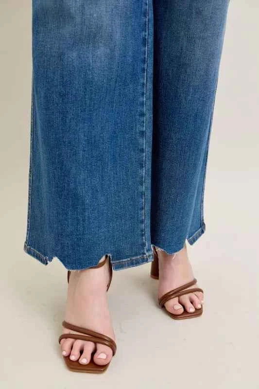 Judy Blue Full Size High Waist Tummy Control Chew Hem Destroy Wide Jeans Plus Size 3794307a-c685-42ba-bbcd-916be4a7e7ed-Max-Origin