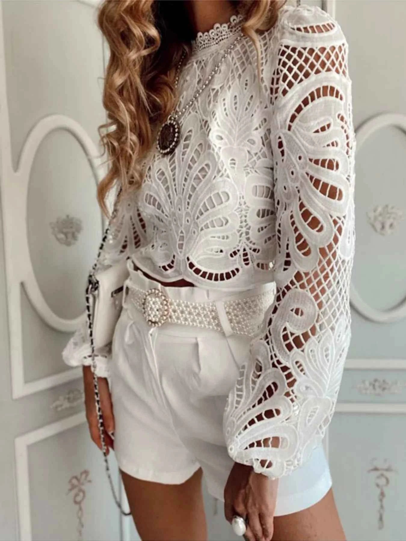 Lace Crochet Long Sleeve Blouse 379a2695ba524cef86afaf7e7923b6a0-Max-Origin