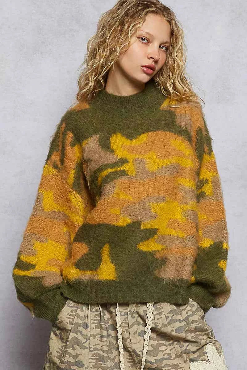 POL Mock Neck Abstract Colorblock Pattern Sweater OLIVE MULTI 379abe54-2e21-4791-8611-b49e09aec1ef-Max-Origin