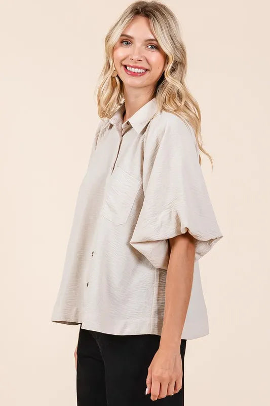 Mittoshop Airflow Short Bubble Sleeve Button Down Shirt 37c2e663-77d1-479a-9192-3b160a89c68f-Max