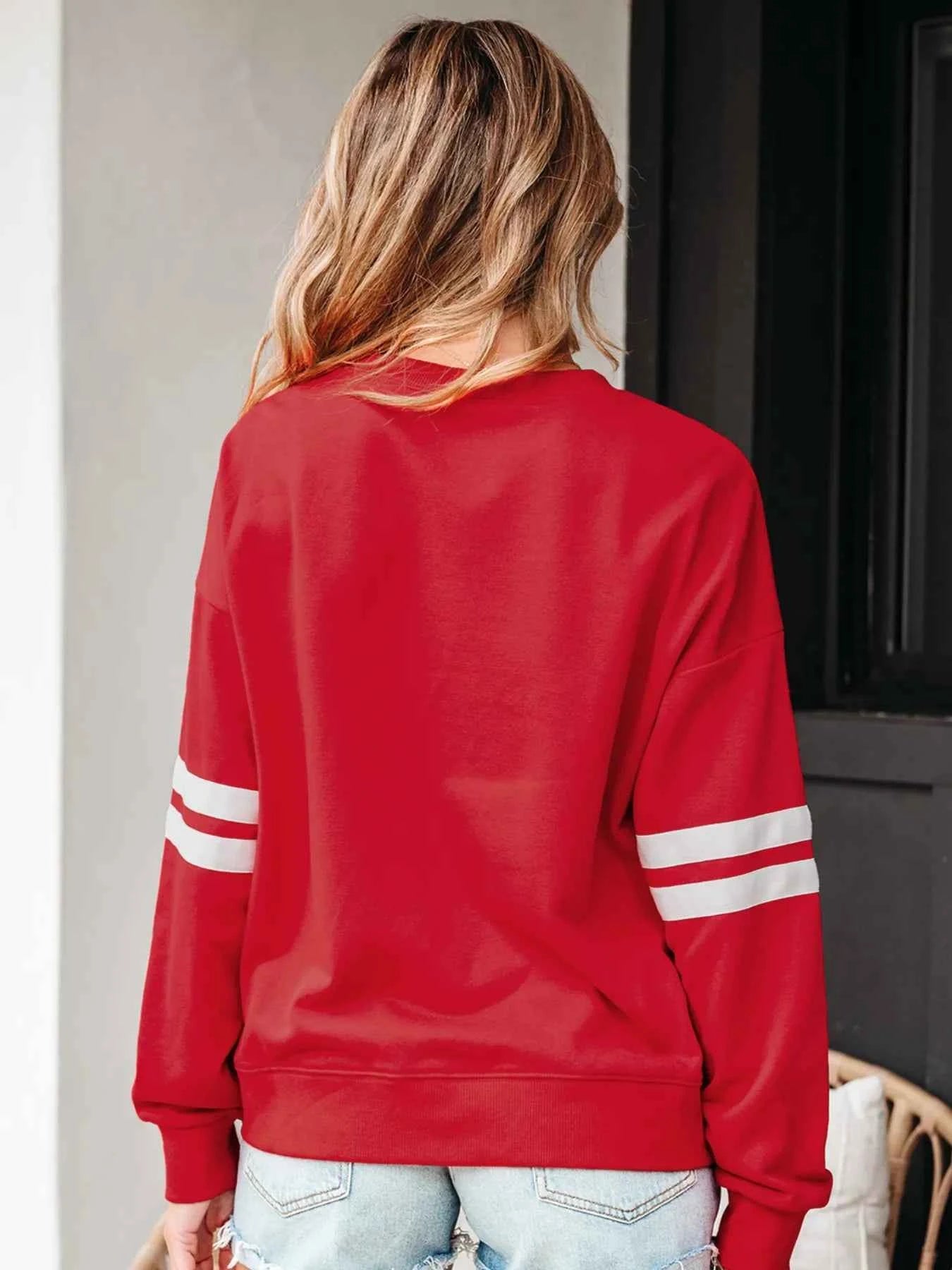 Stripe Round Neck Long Sleeve Sweatshirt 37cd26d5-1a4b-4e11-9754-8504eaa6a851-Max-Origin