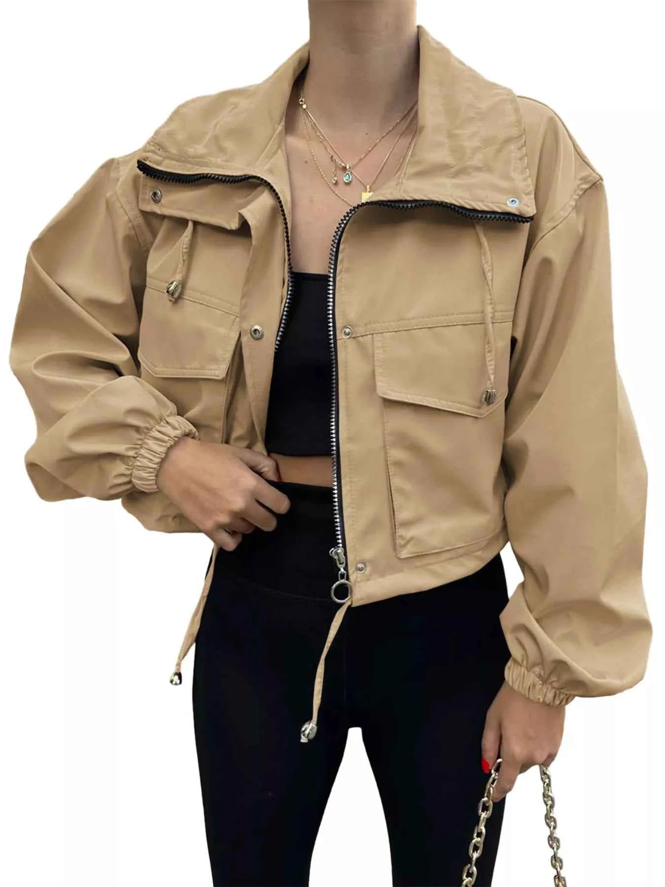 Drawstring Hem Zip Up Jacket 37e0e2f7950c4ac2bb239ca1d8d0138b-Max-Origin