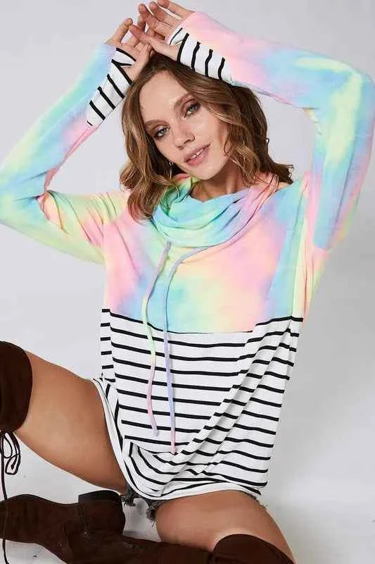 BiBi Tie Dye French Terry Cowl Neck Top 37ece7b3829b4f348bd60586d6bad6f5-Max-Origin