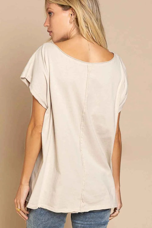 Peace Sign Studded V-Neck T-Shirt 37f45d7f-763b-43a8-be4e-673af1a0a1ef-Max-Origin