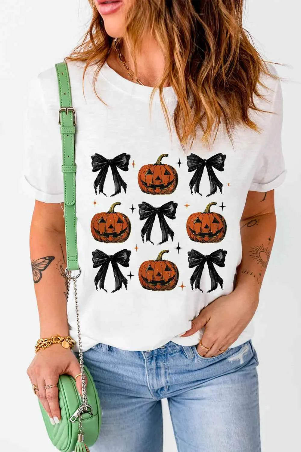 Pumpkin Round Neck Short Sleeve T-Shirt 38003ee7-9e12-4530-b55d-b92c4f3b3d44-Max