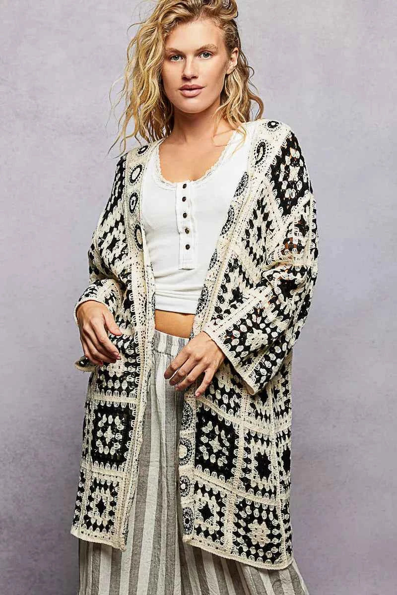POL Open Front Crochet Cardigan with Granny Square Pattern 381f5f7b-ac6d-47bc-bea1-83890e461a43-Max-Origin
