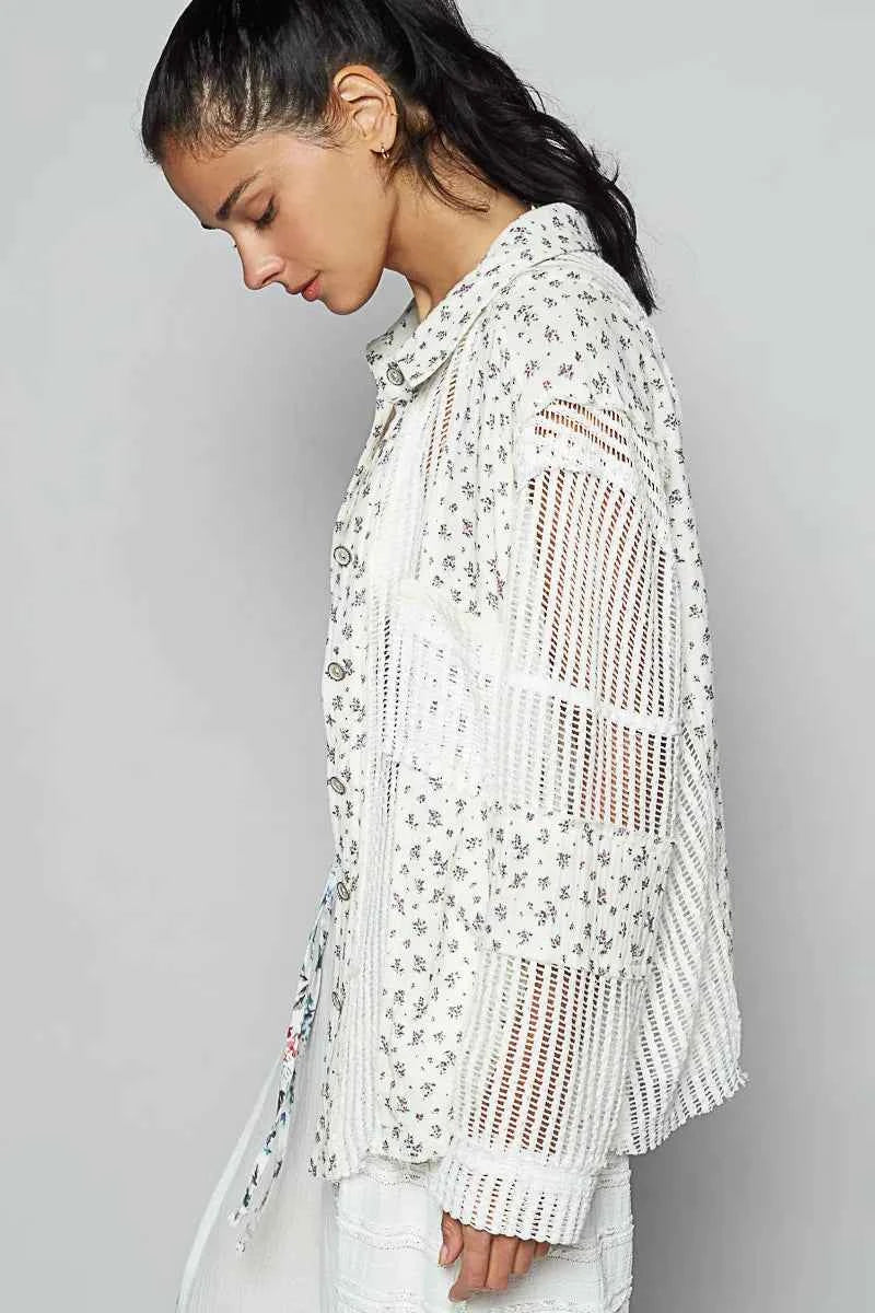 POL Floral Crochet Patchwork Long Sleeve Shirt 38358097-e053-4e67-ab2e-c1c3de0b48a3-Max-Origin