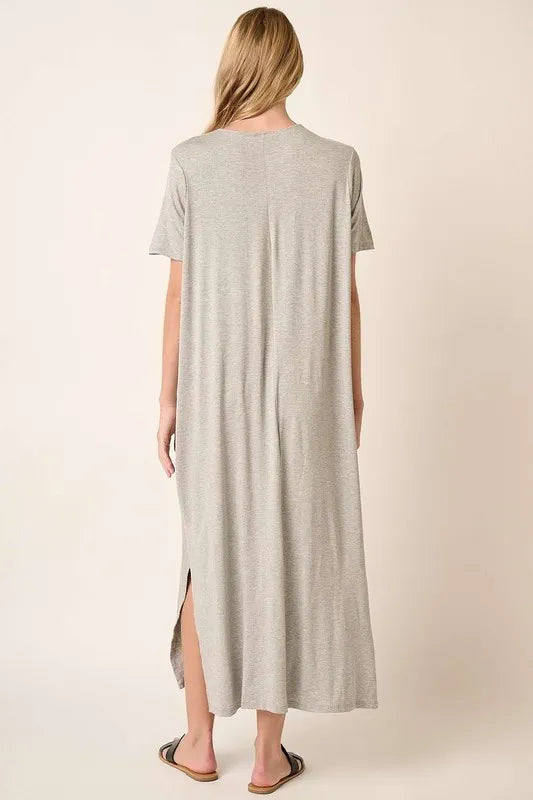 Mittoshop Side Slit Round Neck Short Sleeve Dress 383a42d9-bfbc-4580-823c-c2f87443d6fe-Max