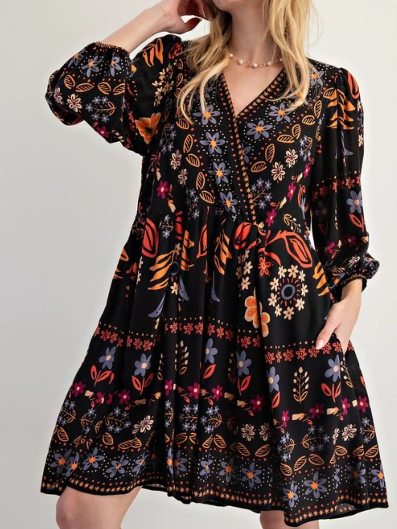 Bohemian Floral Print Long Sleeve Mini Dress 383fecd4-331b-49a6-88bb-4a20a3bbcceb-Max-Origin