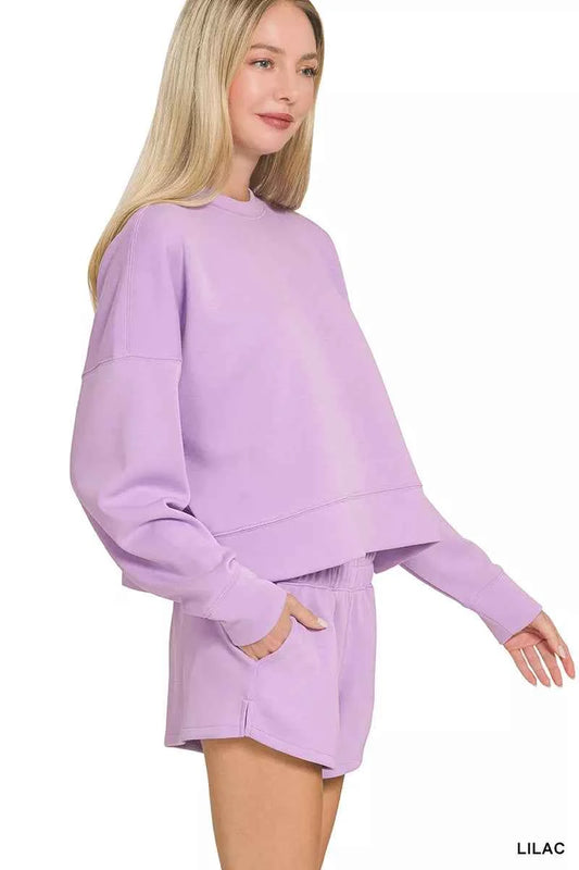 Zenana Scuba Long Sleeve Sweatshirts & Shorts Set 38535fc7-726a-492c-9e8d-4957923f7df9-Max-Origin