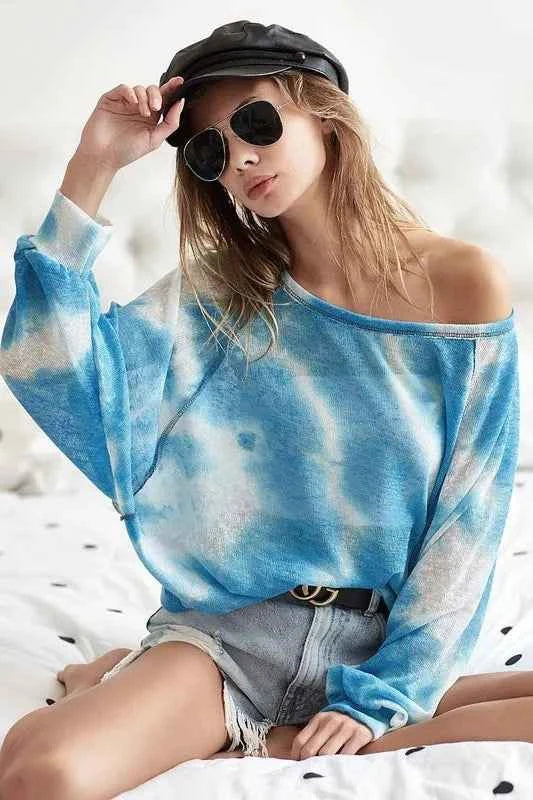 BiBi Tie Dye Hacci Top with Contrast Stitching Detail 38587980b27e491d817b8f7941e159f9-Max-Origin