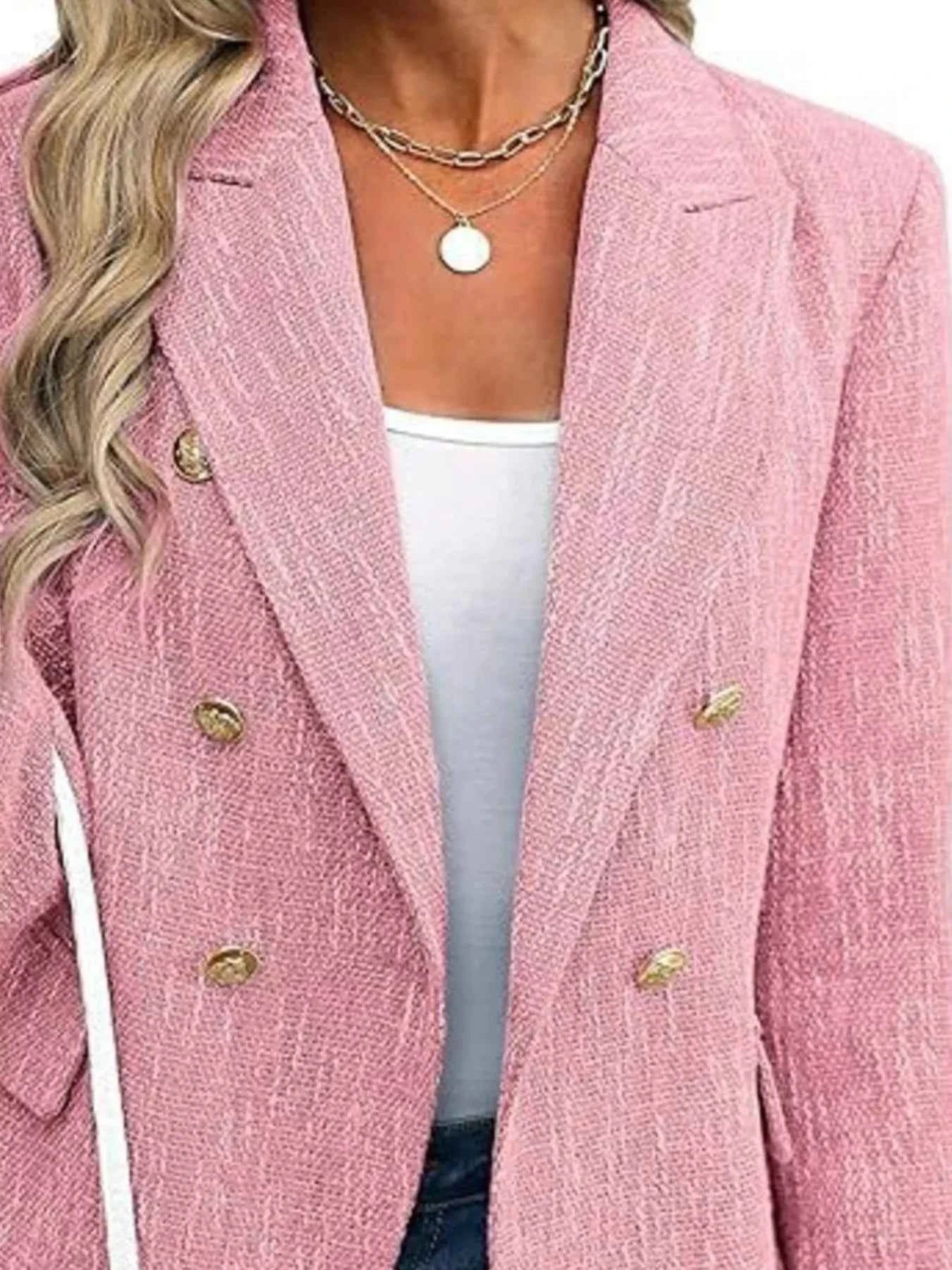 Double-Breasted Lapel Collar Blazer 386f23ac-b14f-420c-9ae7-6cfa7072e44d-Max-Origin