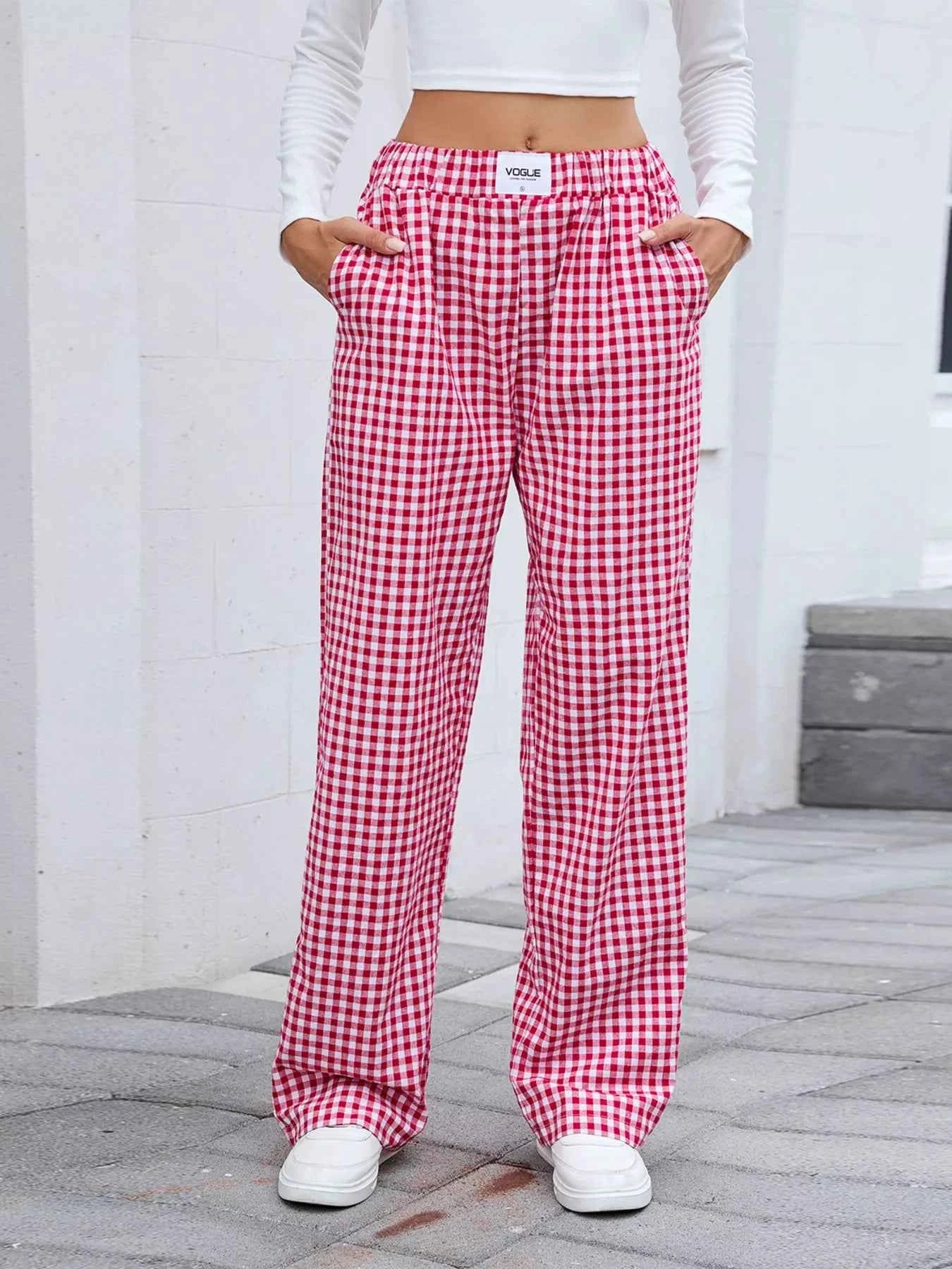Plaid Wide Leg Casual Pants 3882d859f8304720903557629dc15e7f-Max-Origin