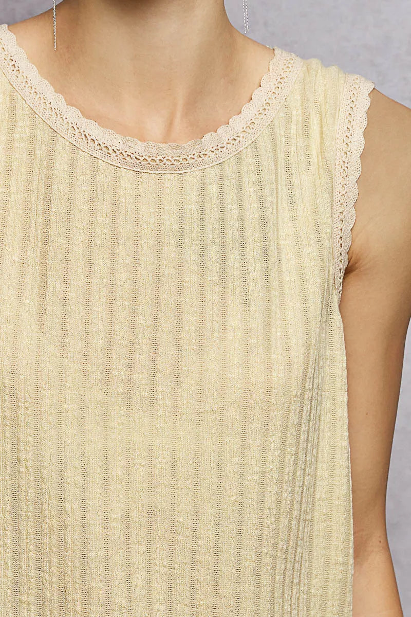 POL Ribbed Round Neck Tank with Lace Trim 389ed8c3-e4d4-4e5d-be6b-e884f5355fd5-Max-Origin