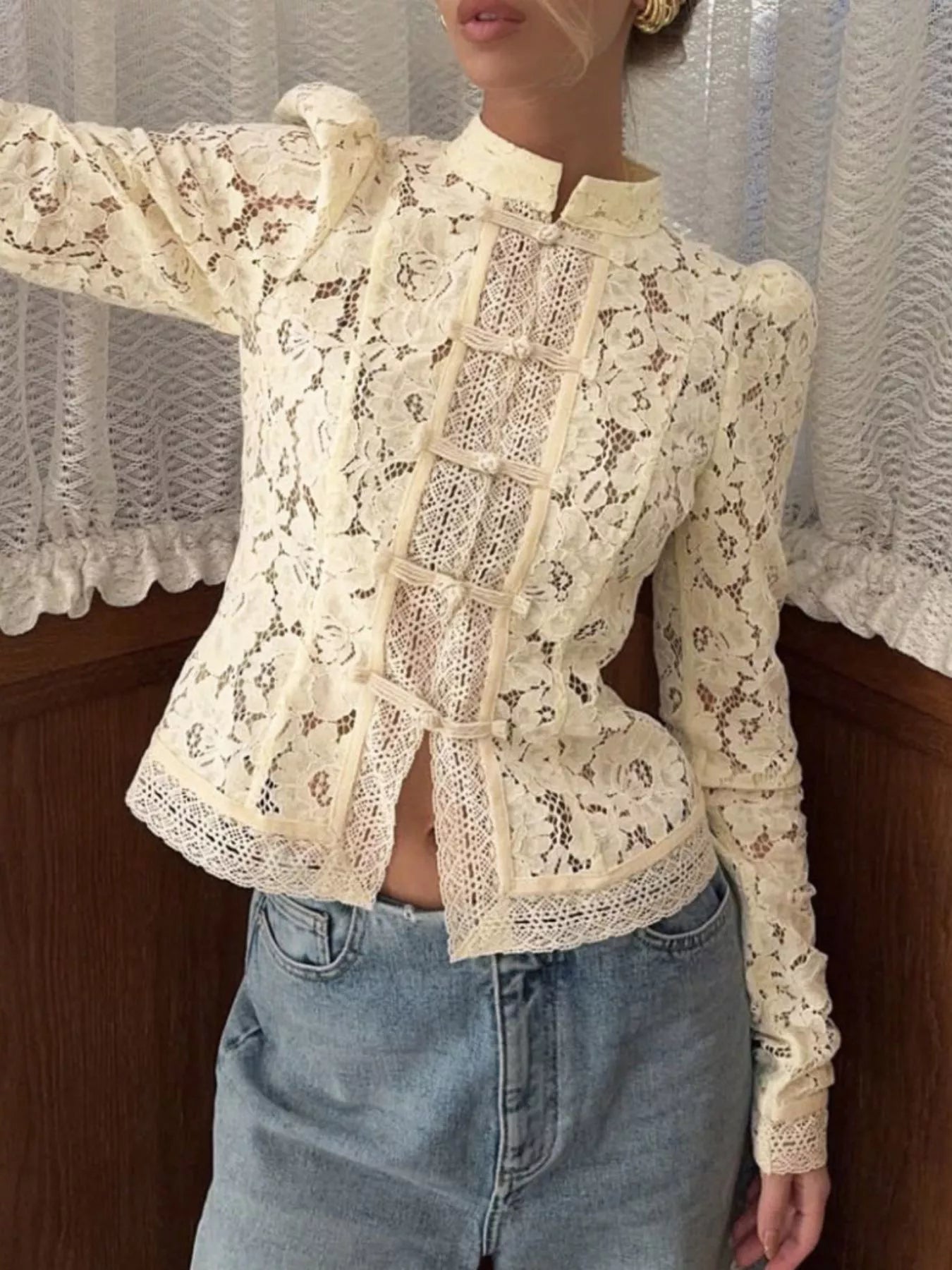 Lace Button-Up Shirt 38c2f705-4f3e-44af-b399-b36153d60660-Max-Origin