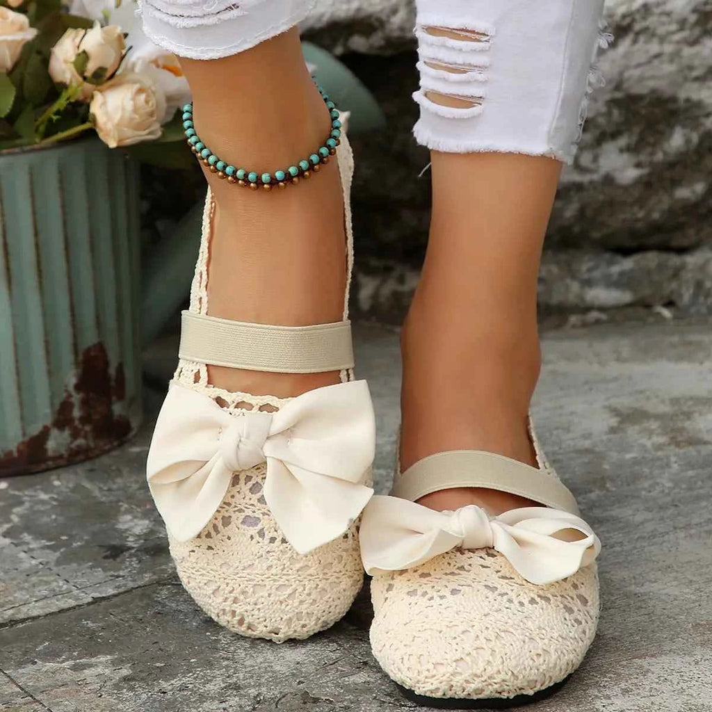 Bow Round Toe Flat Slip-Ons Ivory 38dbdd4de27f4fb7934ab6e8a68ca570-Max-Origin