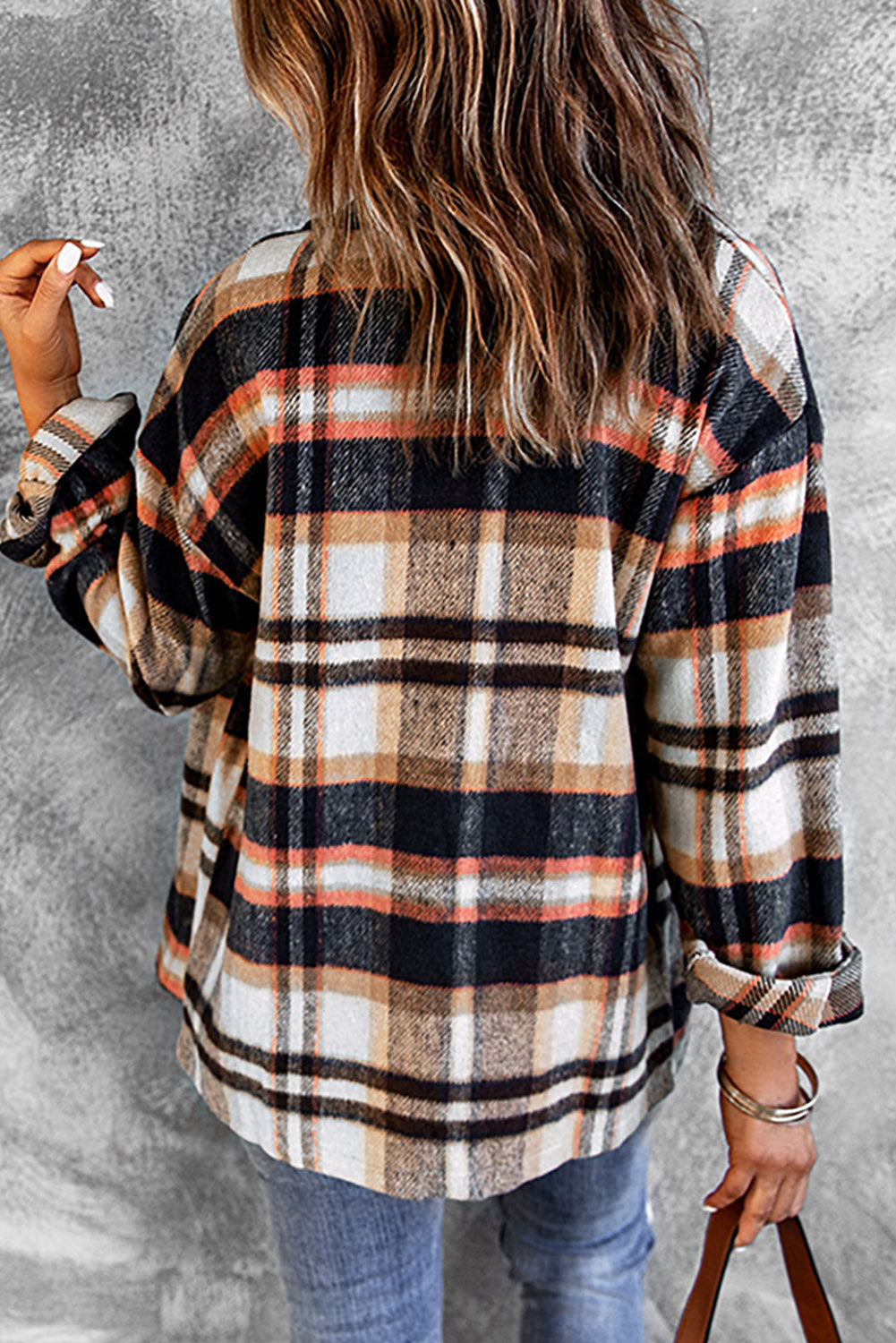 Red Plaid Button Front Pocket Shirt Shacket 38dbe53f8f82445d