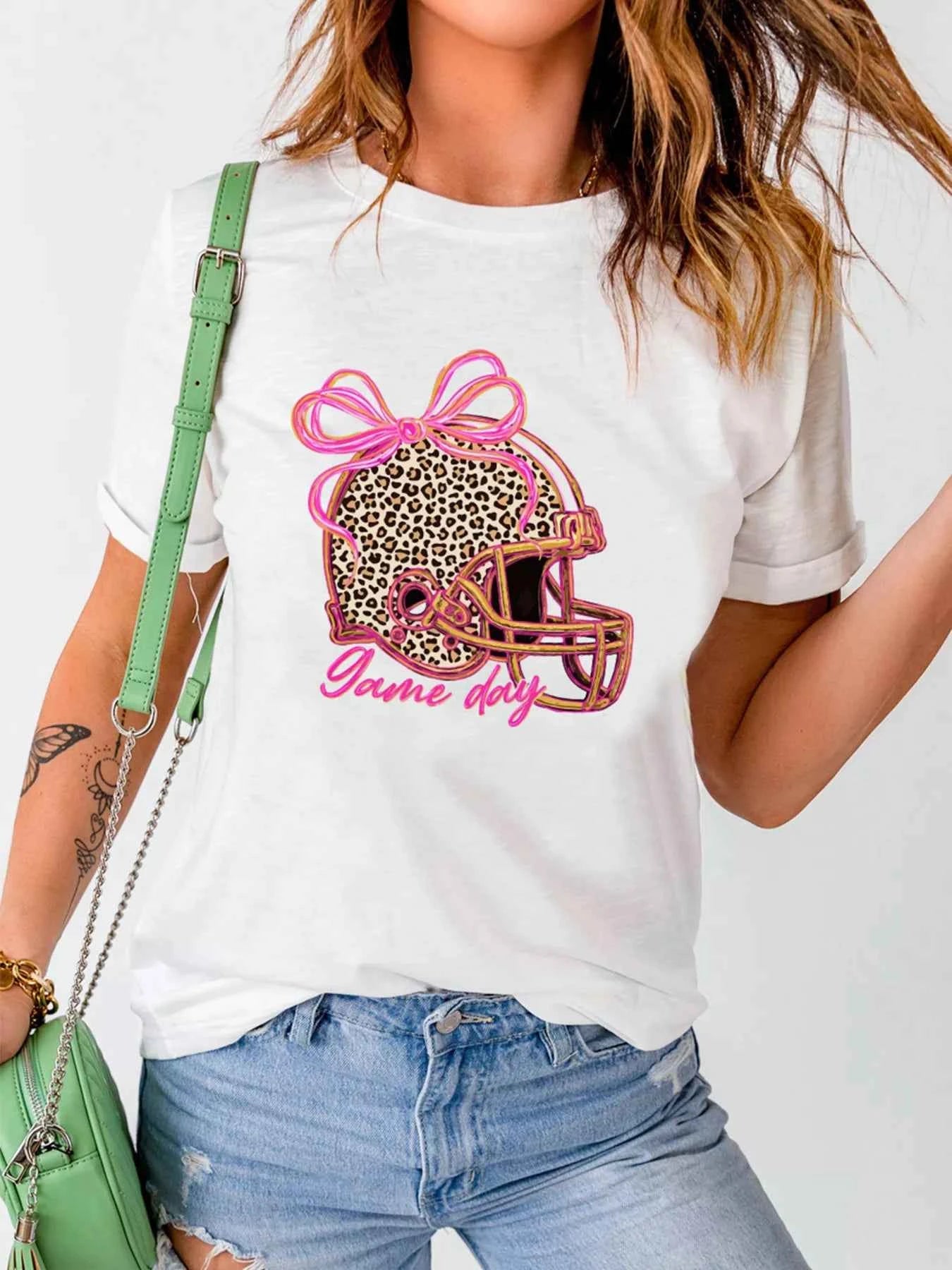 Leopard Game Day Helmet Graphic Tee White 38e5b0c540c749849dc4d383d1bc7a78-Max-Origin