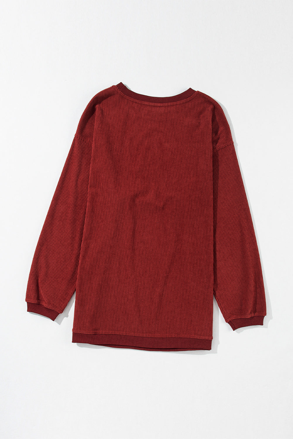 White Drop Shoulder Rib Knit Oversized Sweatshirt 38e663913efcdf23