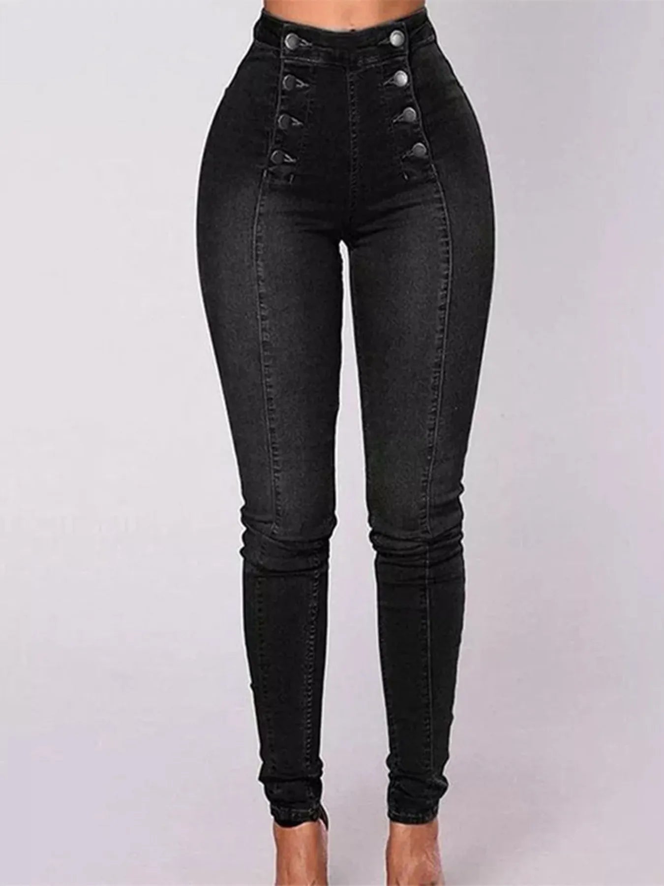 Full Size High-Waisted Double-Breasted Skinny Jeans Plus Size Black 38e893190a5e47caa89dfd20d9a3aed4-Max-Origin