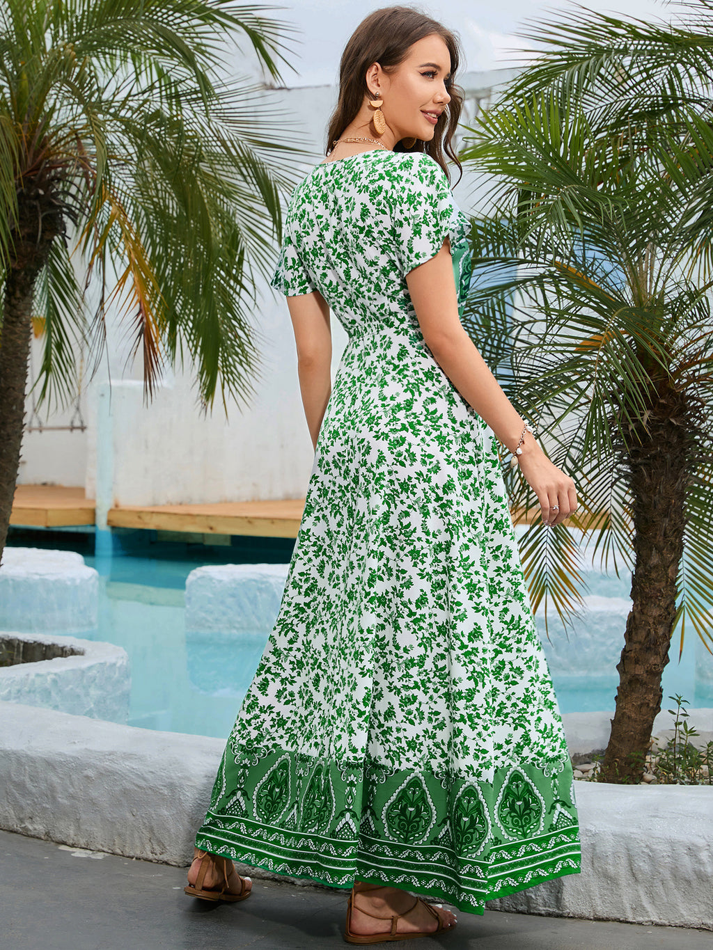 Bohemian Surplice Neck Split Maxi Dress 38eac2bb9ae0458291c8e4cf9bf11560-Max