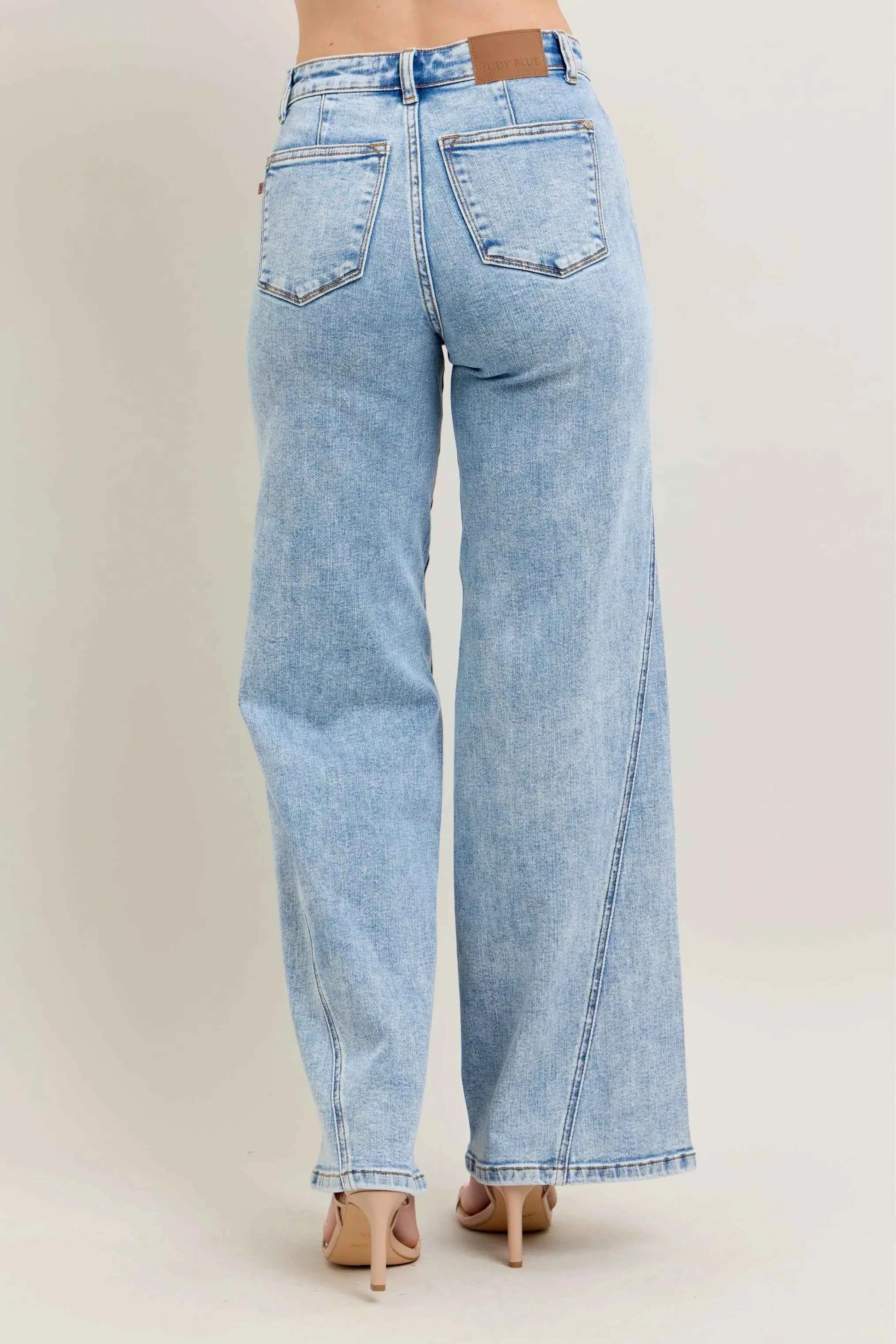 Judy Blue Full Size High Waist Wide Leg Jeans with Skewed Inseam Plus Size 390028b25a5742bc8e595daabf5b95de-Max-Origin