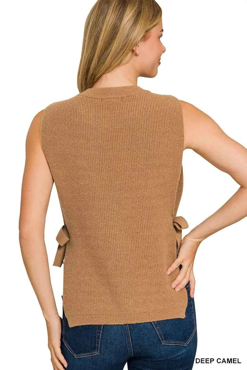 Zenana Side Tie Sweater Vest 39031a9a-f4cc-4c80-96be-a2a4ecb4c2cc-Max-Origin