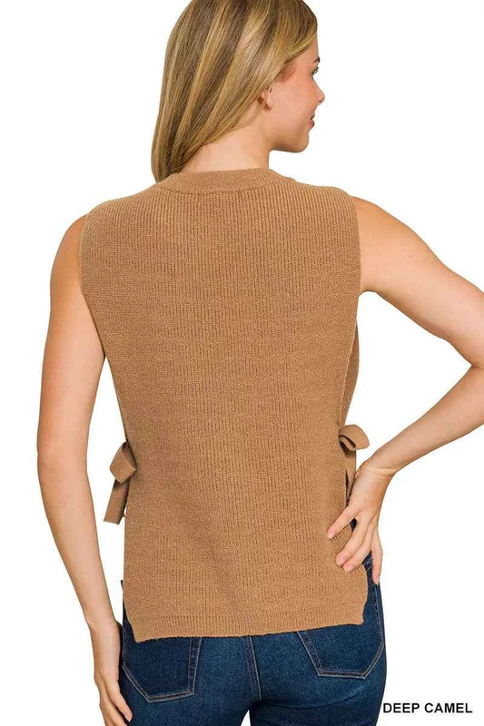 Side Tie Sweater Vest 39031a9a-f4cc-4c80-96be-a2a4ecb4c2cc-Max-Origin