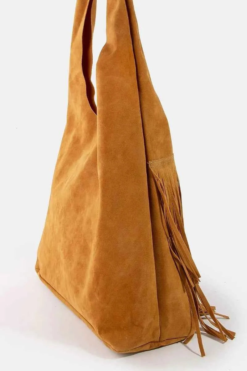 Fame Layered Fringe Detail Suede Hobo Bag 3908ac33cc1c430288f5d992903a4fcd-Max-Origin