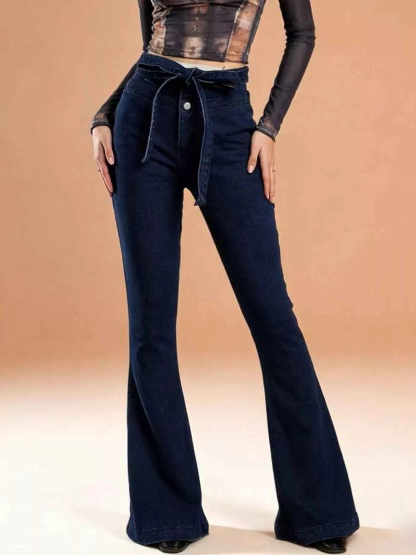 Bow-Tie High-Waisted Flare Jeans 39163306-ad00-42d2-b470-7fe87bb9c41b-Max-Origin