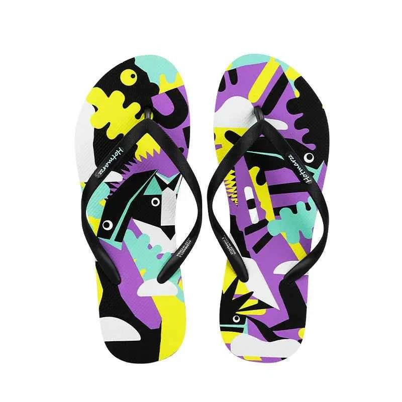 Tropical Print Summer Slippers Purple 39186ac5-87f1-4186-9a18-433ebae4600b-Max-Origin