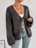Tie-Front Dropped Shoulder Cardigan Dark Gray 391b4a61-c3ec-46e3-b9f9-b7e40b515d02-Max-Origin