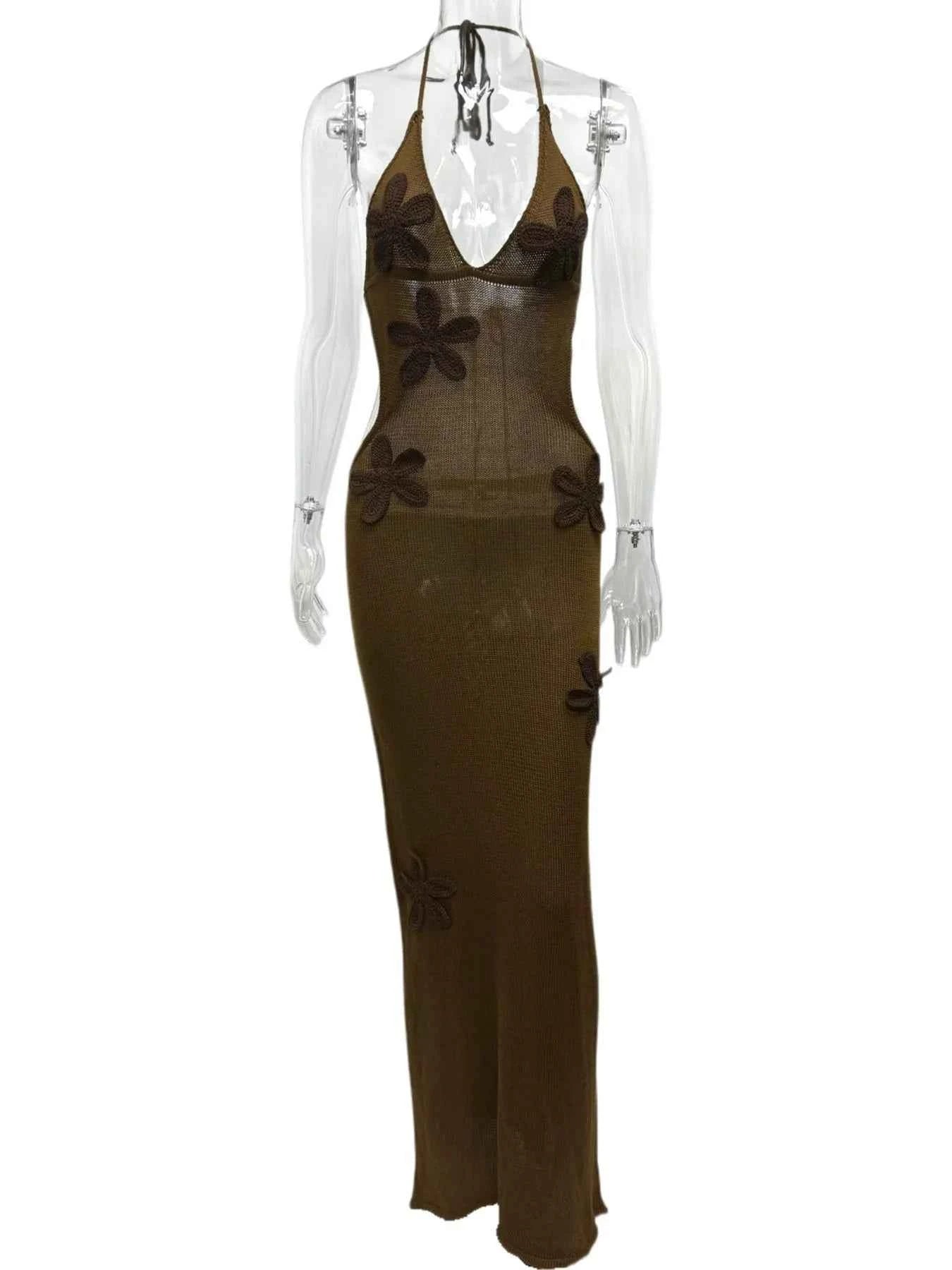 Flower Halter Neck Maxi Knit Dress 3925ce26-7067-4818-9586-f07824f368c7-Max-Origin