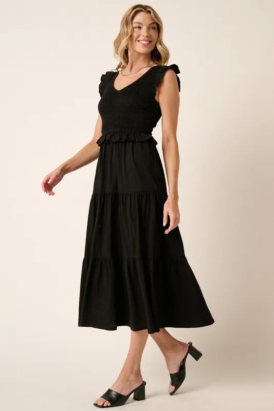 Smocked Ruffled Tiered Midi Dress 392aa850-e849-40dc-b529-398d383cbe5a-Max