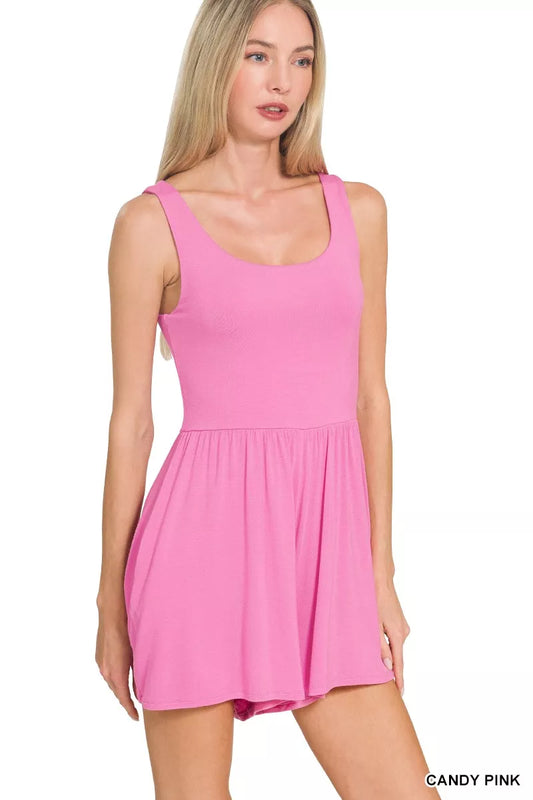 Zenana Double Layered Tank Romper CANDY PINK 3941e09d2d1748148d01d191a7bd3f16-Max-Origin