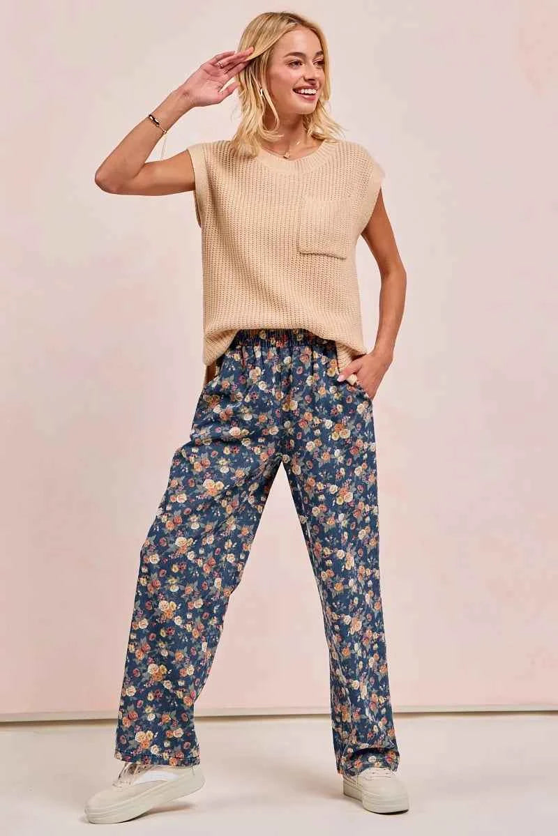 BiBi Washed Floral Print Wide Leg Jeans 3948edb67362461db0f0f30adb558e4b-Max-Origin
