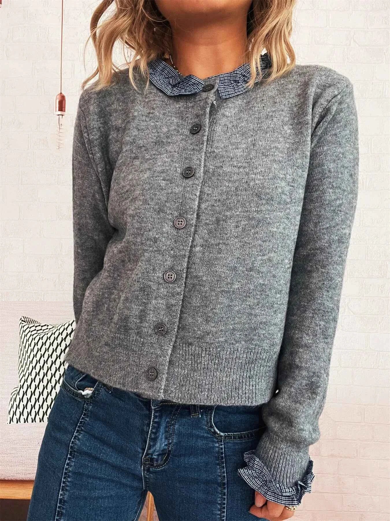 Button Up Long Sleeve Cardigan 3959afe939c0447a9b41df1474ca542a-Max-Origin