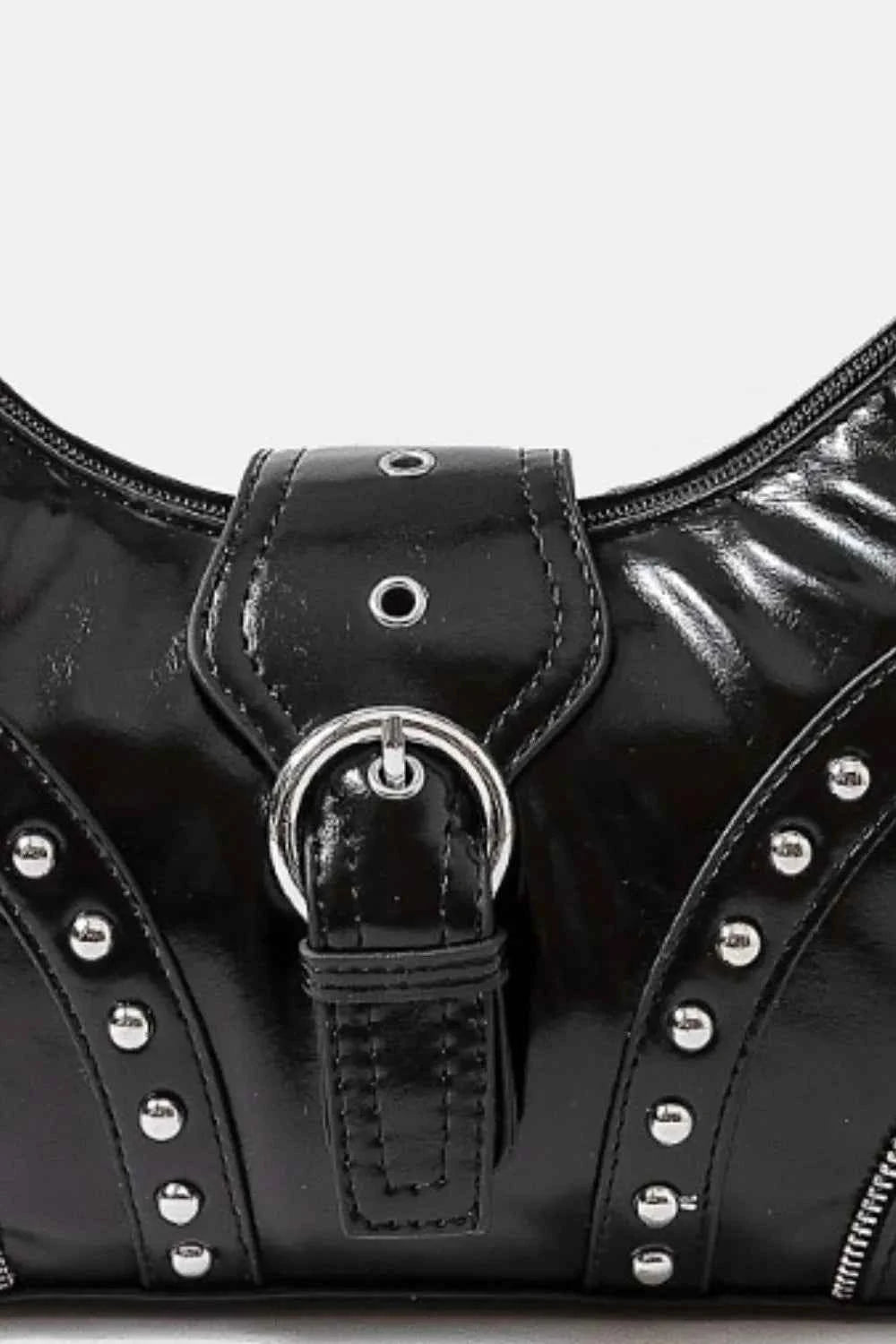Fame Faux Leather Studded Trim Shoulder Bag 39629f4e-b52c-4129-aefd-c99aa46e52d8-Max-Origin