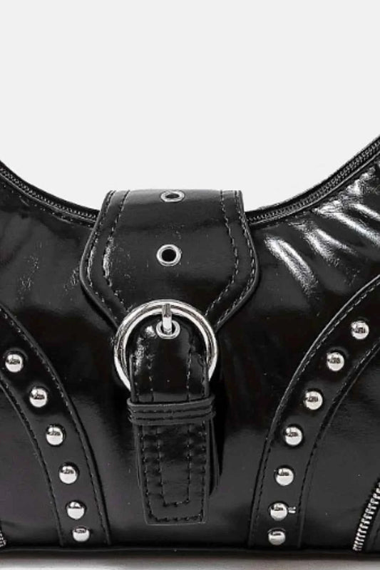 Fame Faux Leather Studded Trim Shoulder Bag 39629f4e-b52c-4129-aefd-c99aa46e52d8-Max-Origin